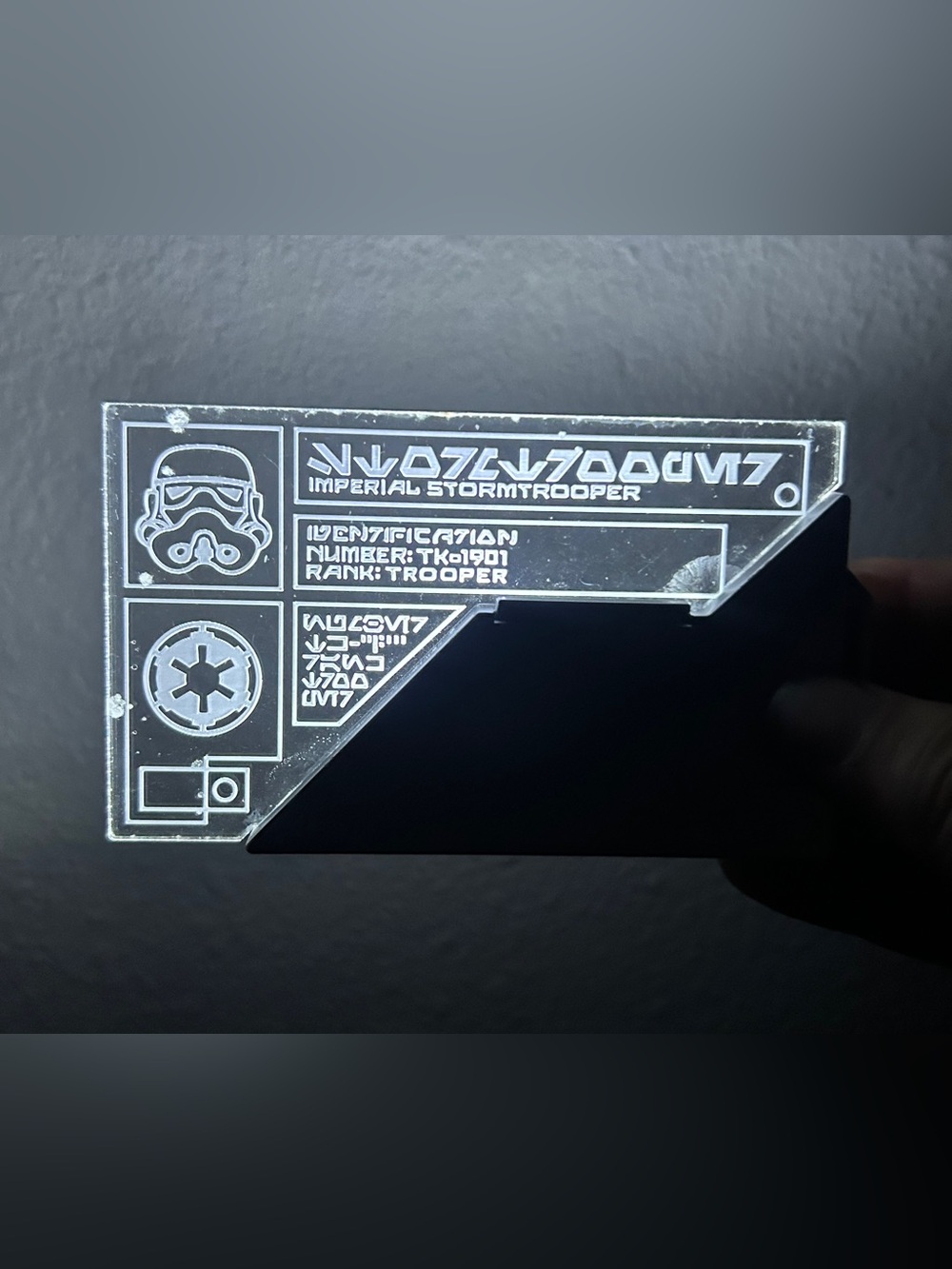 Disney Galaxy's Edge Star Wars Electronic Imperial Stormtrooper Light Up ID Card